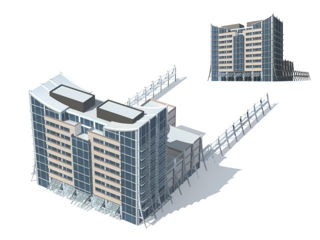 City office building construction avant-garde design hotel – 124 3D Model