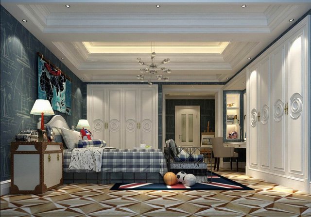Stylish bedroom complete 198 3D Model