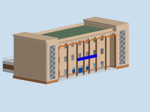 City hotel simple office building – 55 3D Model