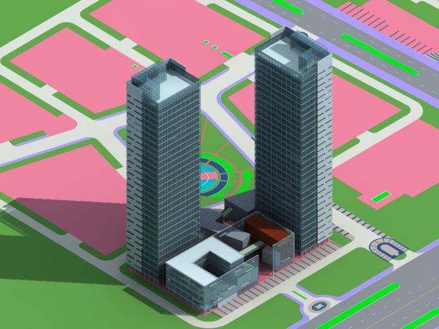 City office building construction avant-garde design hotel – 532 3D Model