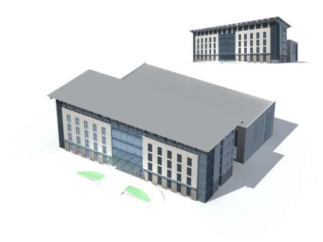 City office building construction avant-garde design hotel – 217 3D Model