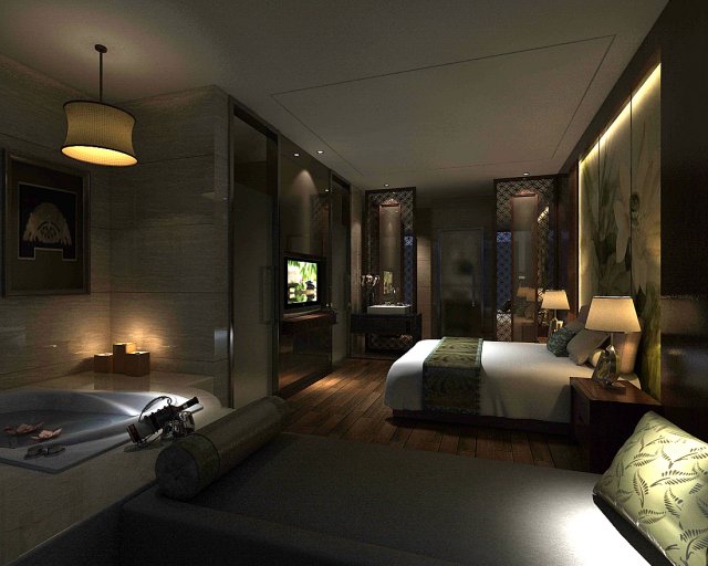 Bedroom hotel suites designed a complete 47 3D Model