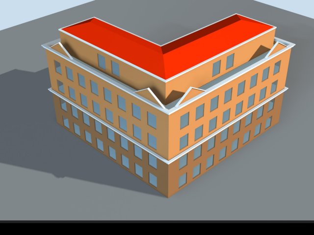 City hotel simple office building – 18 3D Model