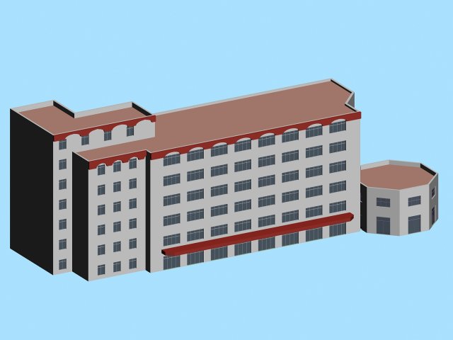 City hotel simple office building – 72 3D Model