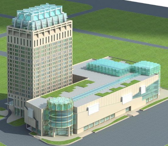 City office building construction avant-garde design hotel – 446 3D Model