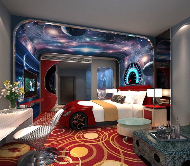 Bedroom hotel suites designed a complete 09 3D Model