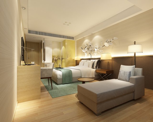 Bedroom hotel suites designed a complete 94 3D Model