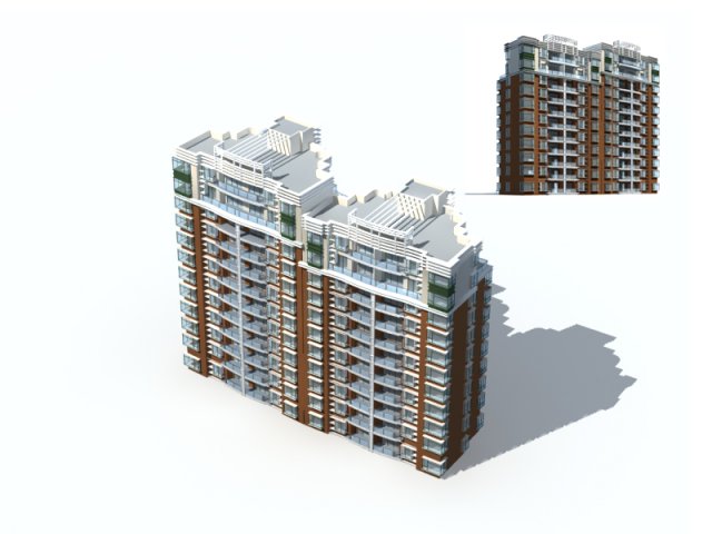 City Residential Garden villa office building design – 625 3D Model