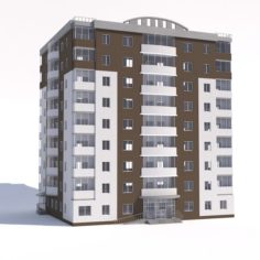 Nine-storey apartment building 3D Model