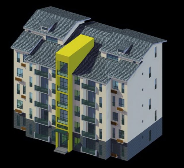 City Residential Garden villa office building design – 352 3D Model