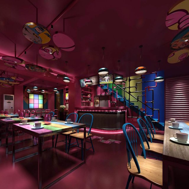 Restaurant teahouse cafe drinks clubhouse 10 3D Model