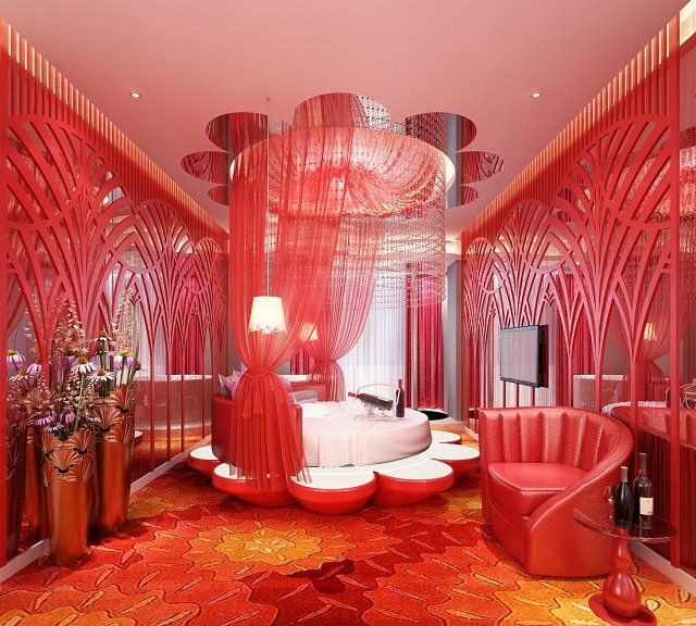 Bedroom hotel suites designed a complete 12 3D Model