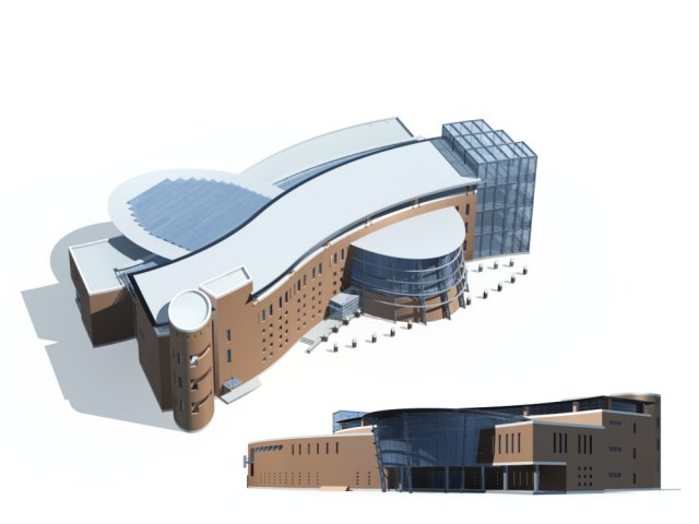 City office building construction avant-garde design hotel – 96 3D Model