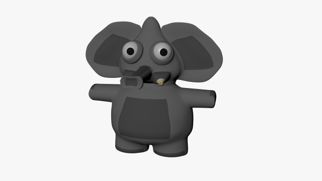 Funny Cartoon Elephant 3D Model