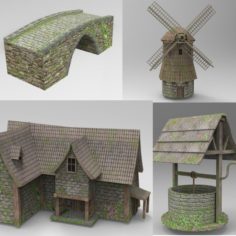Medieval buildings 3D Model