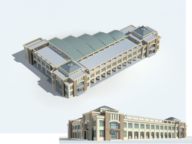 City office building construction avant-garde design hotel – 36 3D Model