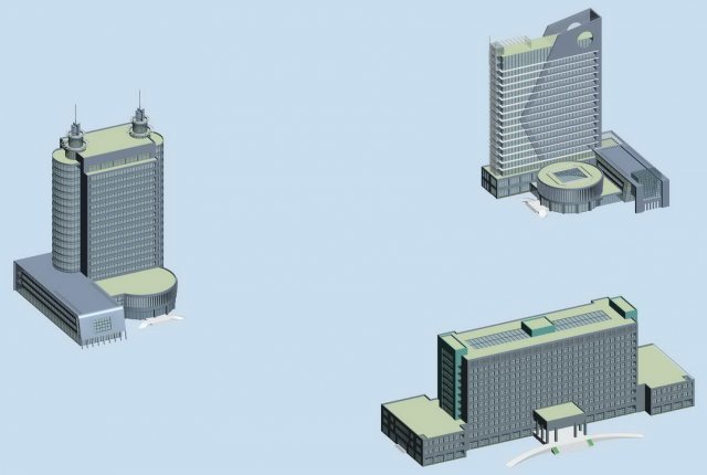 City office building construction avant-garde design hotel – 430 3D Model