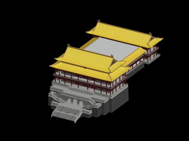 City chinese ancient luxury palace building – 95 3D Model