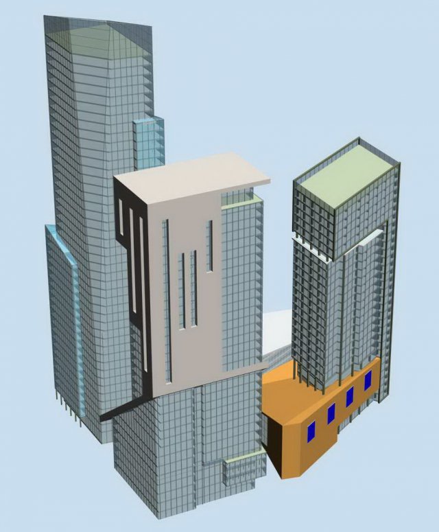 City office building construction avant-garde design hotel – 549 3D Model