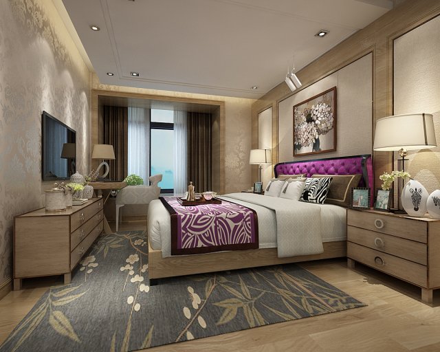 Bedroom hotel suites designed a complete 114 3D Model