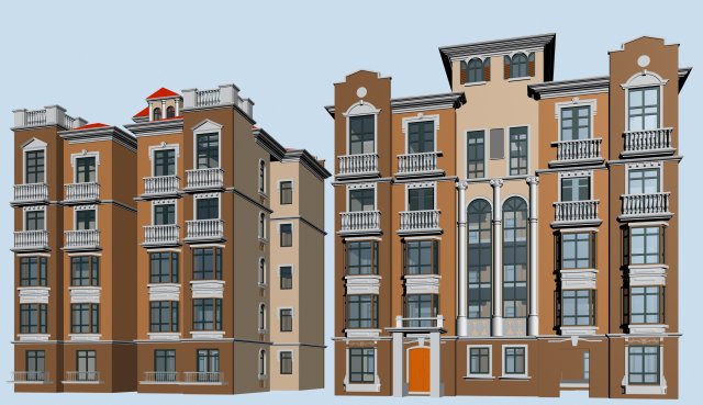 City ancient palace building luxury villas – 09 3D Model