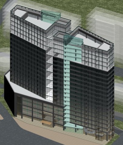 City office building construction avant-garde design hotel – 451 3D Model