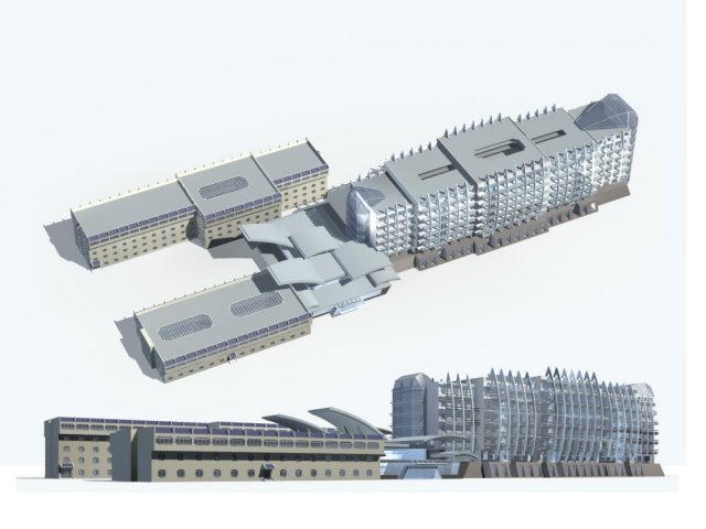 City office building construction avant-garde design hotel – 71 3D Model