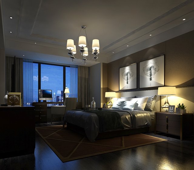 Bedroom hotel suites designed a complete 119 3D Model