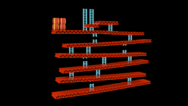 Platforms from DK game 3D Model