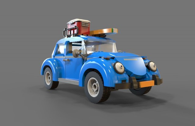 Lego car Volkswagen beetle 3D Model