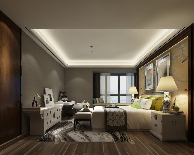 Bedroom hotel suites designed a complete 123 3D Model