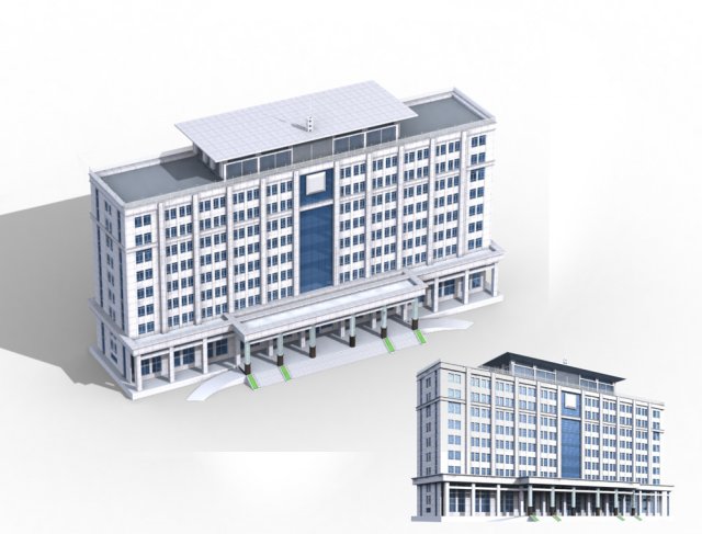 City office building construction avant-garde design hotel – 13 3D Model