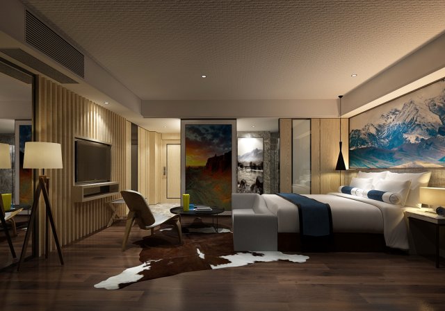 Bedroom hotel suites designed a complete 80 3D Model