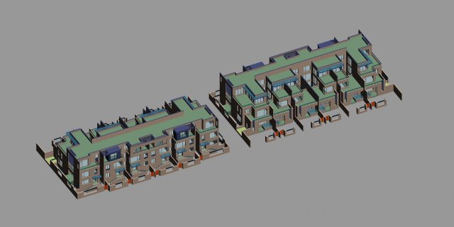 City – stylish townhouse 19 3D Model