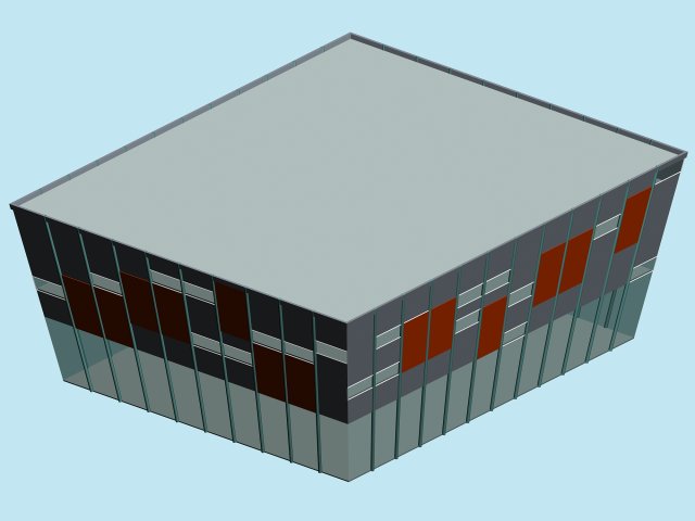 City hotel simple office building – 53 3D Model