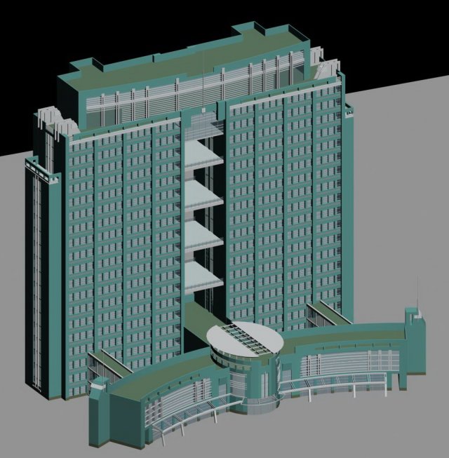 City office building construction avant-garde design hotel – 525 3D Model