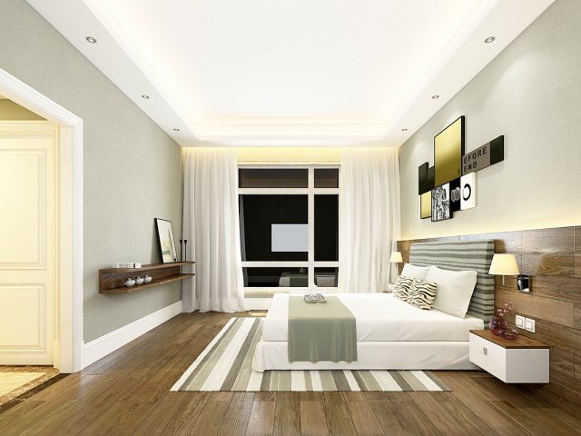 Stylish master bedroom design 22 3D Model