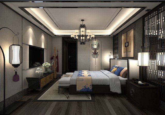 Deluxe master bedroom design 97 3D Model