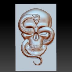 skull and snake model of bas-relief 3D Print Model