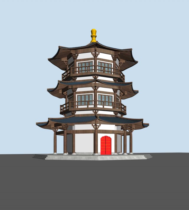 City chinese ancient luxury palace building – 67 3D Model