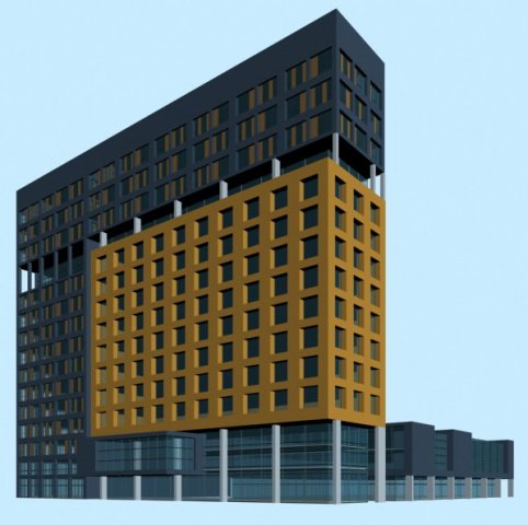 City office building construction avant-garde design hotel – 450 3D Model