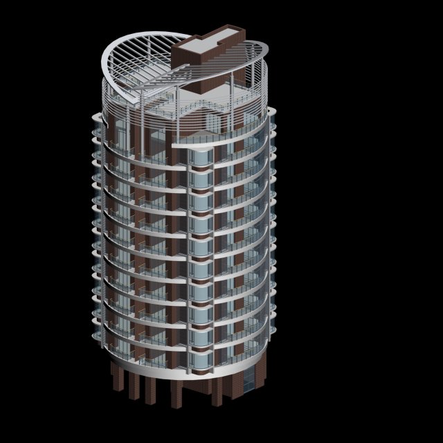 City Residential Garden villa office building design – 684 3D Model