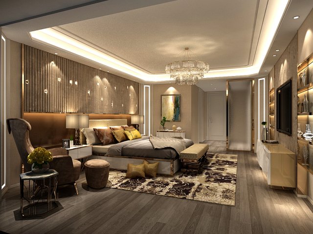 Deluxe master bedroom design 70 3D Model