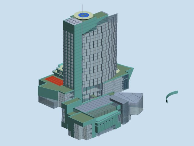 City office building construction avant-garde design hotel – 517 3D Model