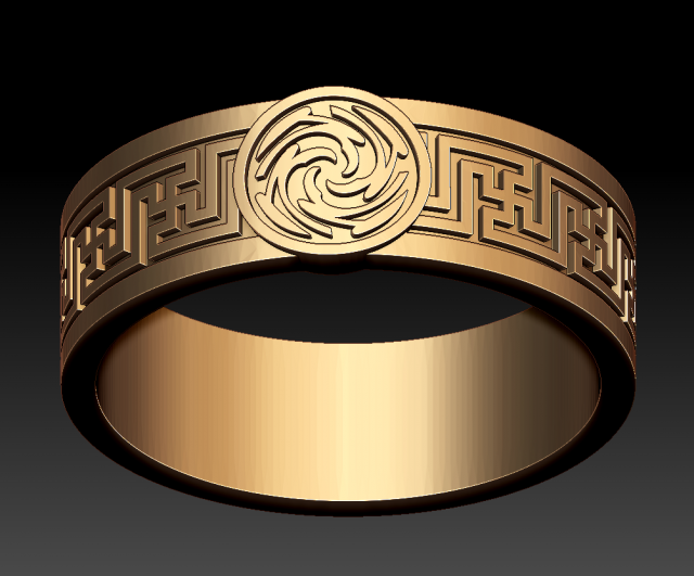 Slavic ring amulet Znich 3D Model