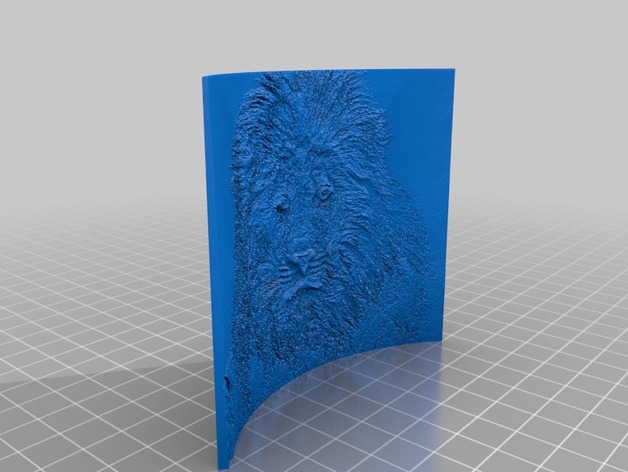 lion face (lithophane) 3D Print Model