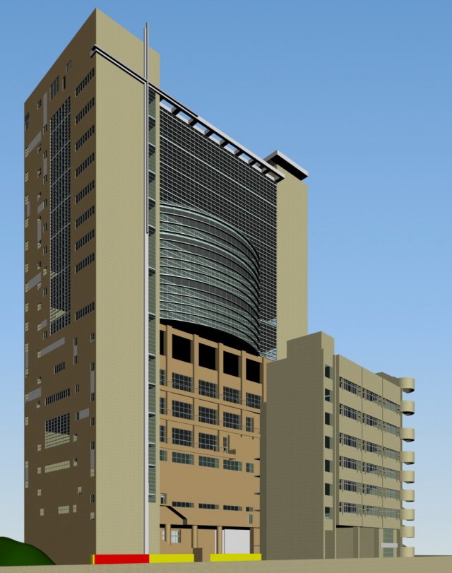 City office building construction avant-garde design hotel – 559 3D Model