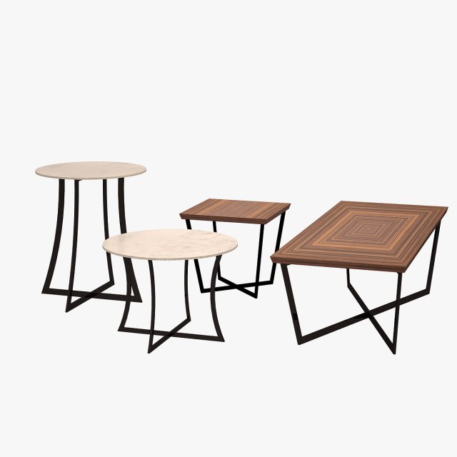 Coffee Table Set 03 3D Model