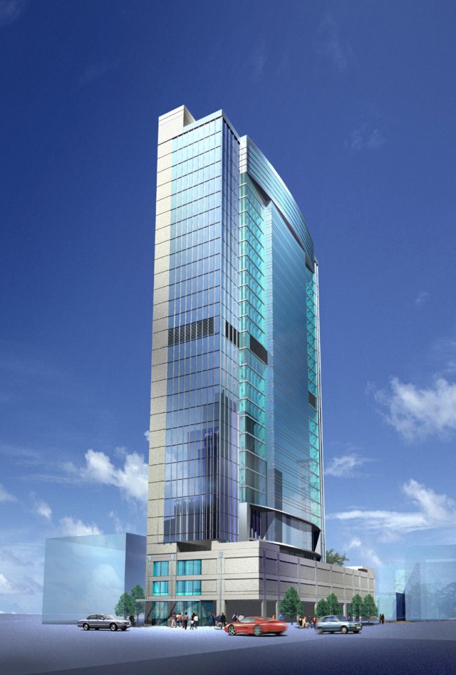 City office building construction avant-garde design hotel – 381 3D Model