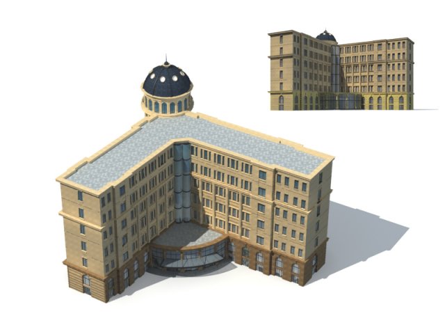City office building construction avant-garde design hotel – 337 3D Model